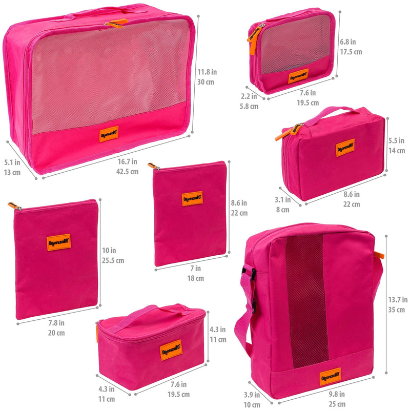 SHANY Organizatto Travel Organizer Zipper Set - Pink - PINK - ITEM# OR-TB700-PK - Best seller in cosmetics TRAVEL BAGS category