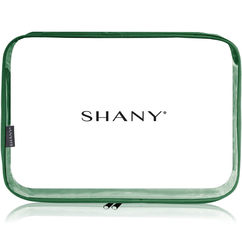 SHANY Cosmetics Large Organizer Pouch - OLIVE - OLIVE - ITEM# SH-CL006-L-OL - Clear travel makeup cosmetic bags carry Toiletry,PVC Cosmetic tote bag Organizer stadium clear bag,travel packing transparent space saver bags gift,Travel Carry On Airport Airline Compliant Bag,TSA approved Toiletries Cosmetic Pouch Makeup Bags - UPC# 810028461307