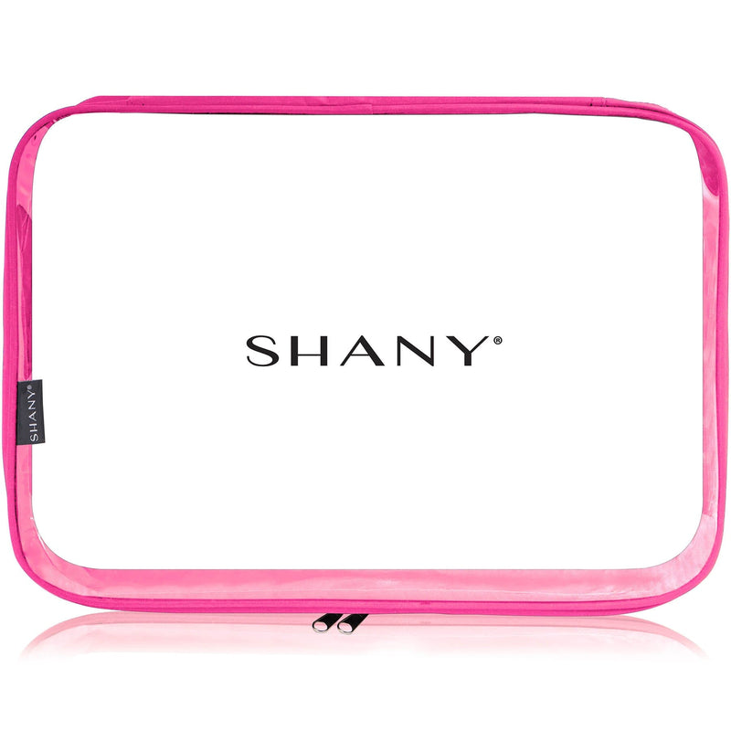 SHANY Cosmetics X-Large Organizer Pouch - PINK - PINK - ITEM# SH-CL006-XL-PK - Clear travel makeup cosmetic bags carry Toiletry,PVC Cosmetic tote bag Organizer stadium clear bag,travel packing transparent space saver bags gift,Travel Carry On Airport Airline Compliant Bag,TSA approved Toiletries Cosmetic Pouch Makeup Bags - UPC# 810028461376