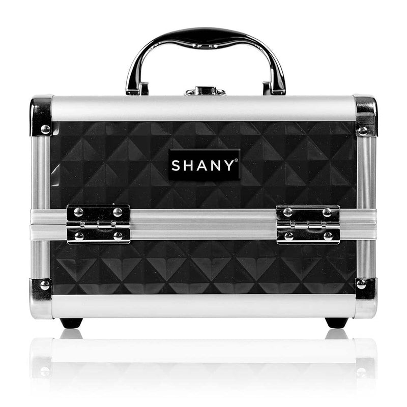 SHANY Chic Makeup Train Case Cosmetic Box Portable Makeup Case Cosmetics Beauty Organizer Jewelry storage with Locks , Multi trays Makeup Storage Box with Makeup Mirror - Black - SHOP BLACK - MAKEUP TRAIN CASES - ITEM# SH-M1001-BK