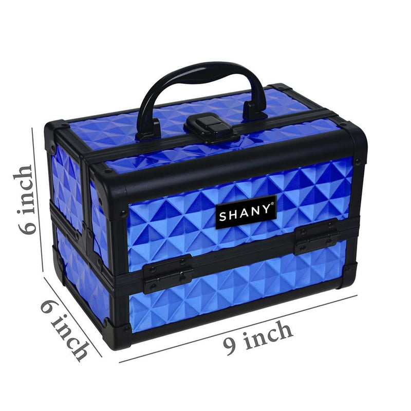 SHANY Makeup Train Case W/ Mirror - Peacock Blue - PEACOCK BLUE - ITEM# SH-M1001-BL - Best seller in cosmetics MAKEUP TRAIN CASES category