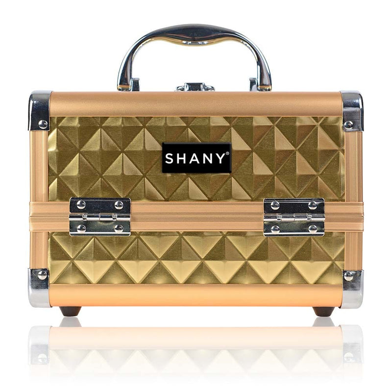SHANY Chic Makeup Train Case Cosmetic Box Portable Makeup Case Cosmetics Beauty Organizer Jewelry storage with Locks , Multi trays Makeup Storage Box with Makeup Mirror - Golden House - SHOP GOLDEN HOUSE - MAKEUP TRAIN CASES - ITEM# SH-M1001-GL