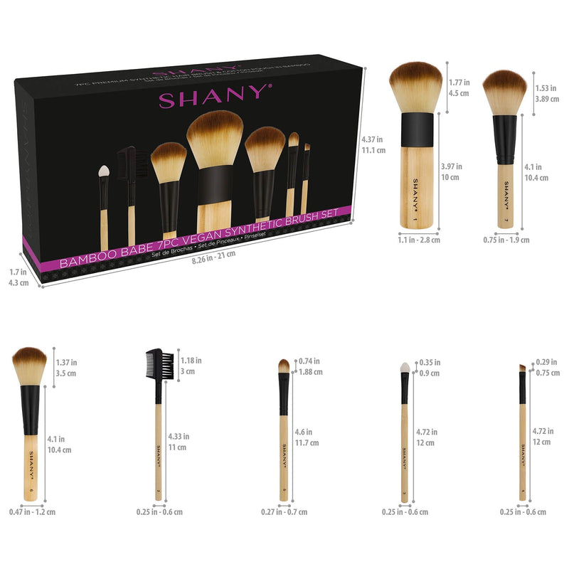 SHANY Bamboo Brush Set - Vegan Brushes -  - ITEM# SHANY007-BM - Best seller in cosmetics BRUSH SETS category