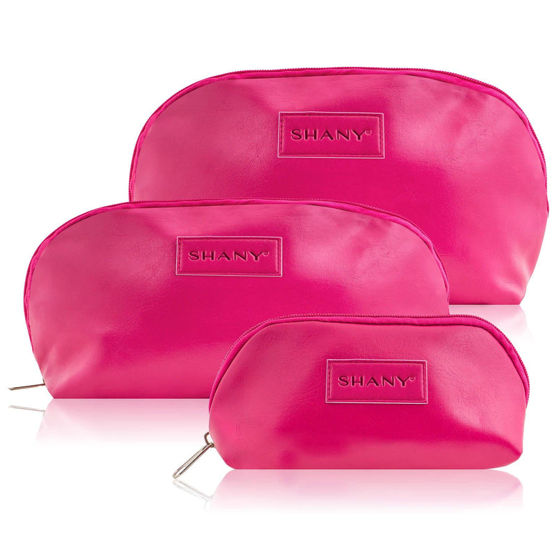 SHANY Faux Pattern Leather Makeup Clutch Set - Pink - PINK - ITEM# SH-NT1009-PK - Cosmetic toiletry bag organizer pouch purse travel,Makeup women girls train case box storage holder,Kate spade victorias secret hello kitty lesportsac,Container handbag gadget zipper portable luggage,Large small hanging compartment professional kits - UPC# 700645933786