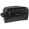 SHANY Travel Toiletry Bag and Dopp Kit – Zippered Faux Leather Grooming Organizer with Three Nylon-lined Pockets – Black Leatherette - SHOP BLACK LEATHERETTE - TRAVEL BAGS - ITEM# SH-NT1004-BK