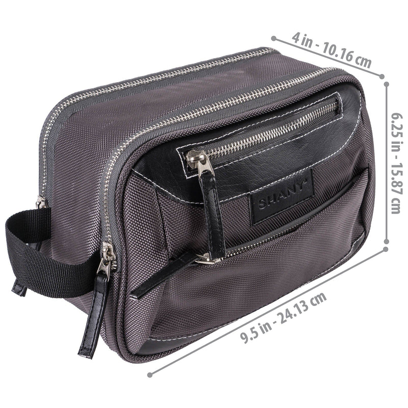 SHANY Portable Toiletry Bag Organizer Dopp Kit - Brown - BROWN FABRIC - ITEM# SH-NT1001-GY - Best seller in cosmetics TRAVEL BAGS category