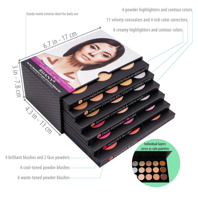 SHANY The Mini Masterpiece 6 Layers Contour Set -  - ITEM# SH-6L - Best seller in cosmetics MAKEUP SETS category