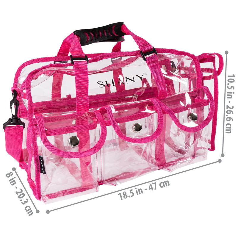 SHANY Pro Clear Makeup Bag with Shoulder Strap - Pink - PINK - ITEM# SH-PC01PK - Best seller in cosmetics TRAVEL BAGS category