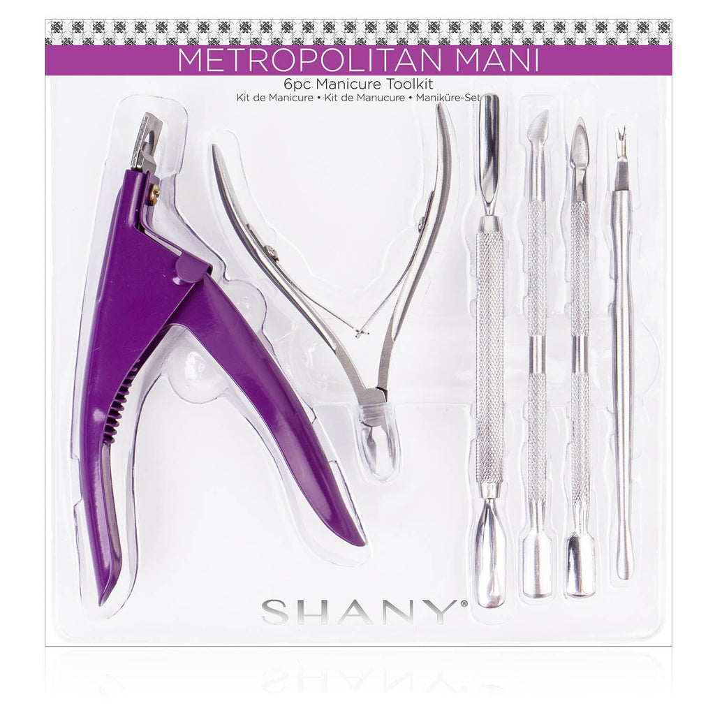 SHANY Manicure/ Pedicure Tool Set -  - ITEM# SH-MANI-6PC-L - Nail manicure kits stainless steel high tech care,Pedicure set quality polish dryer drill hand file,Opi massager designs professional electric luxury,Fashionable salon shaping scissors brush smooth,Women cream clipper gel artificial tools spa best - UPC# 765573984552