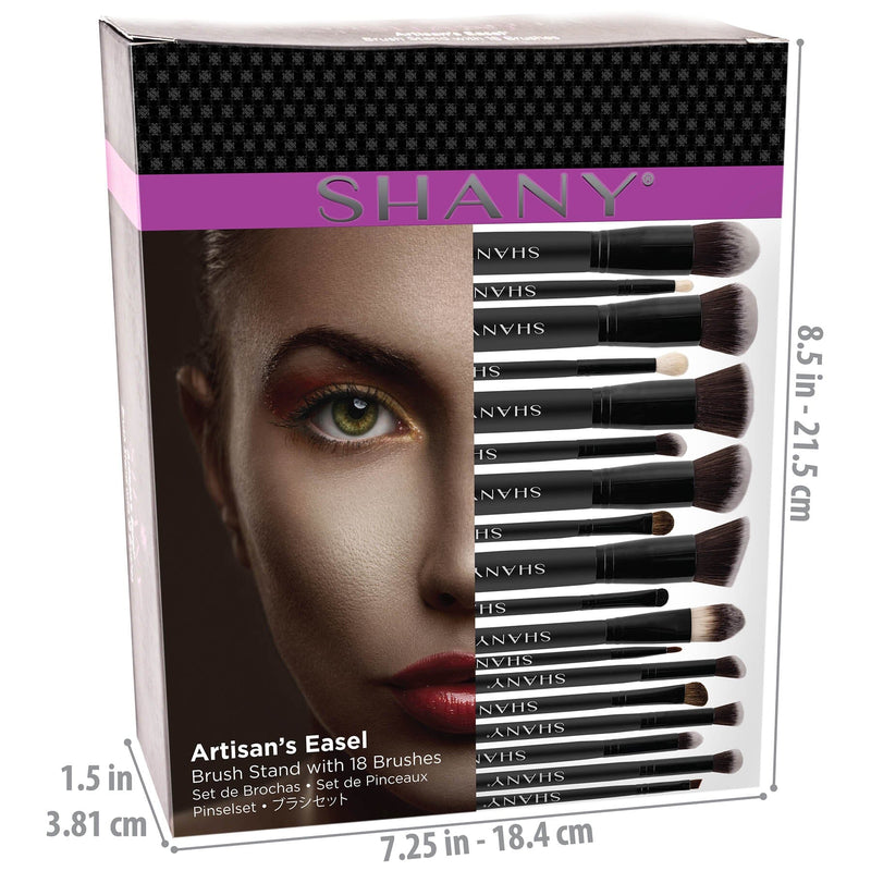 SHANY Black Artisan’s Easel Makeup Brush Set with Stand - BLACK - ITEM# SH-BR0018-BK - Best seller in cosmetics BRUSH SETS category