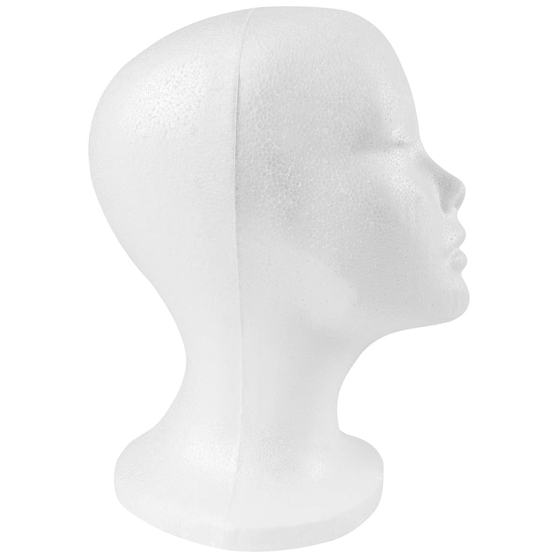 SHANY Styrofoam Mannequin Heads Wig Stand -  - ITEM# SH-FOAMHEAD-PARENT - Costume wig styrofoam head mannequin display front,women practice head training head female head foam,Cosmetology kit hairdressing exhibitor doll female,Professional training extension model styling bald,Makeup artist students personal accessories hat - UPC# 616450441210