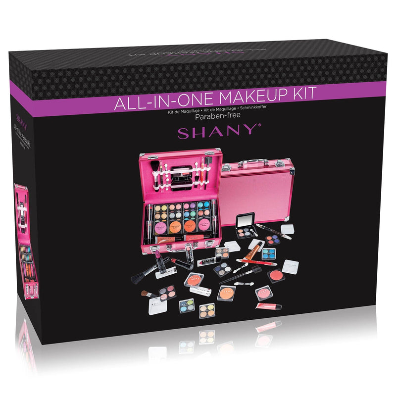 SHANY Makeup Train Case Aluminum Makeup Set - Black - BLACK - ITEM# SH-10402-BK - Makeup set train case Pre teen teens makeup set,first makeup set girls makeup 6 7 8 9 10 years old,Holiday Gift Set Beginner Makeup tools brush sets,Mothers day gift makeup for her women best gift,Christmas gift Dress-Up Toy pretend Makeup kit set - UPC# 810028461772