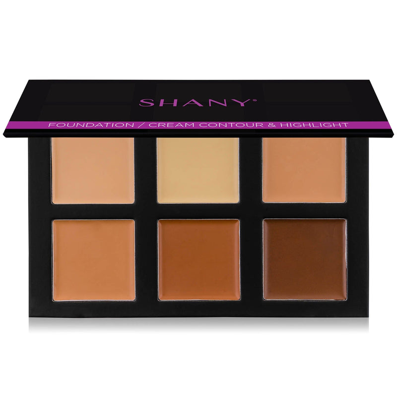 SHANY Foundation Cream Contour & Highlight Makeup Palette with Mirror - 6 Color Foundation Palette - FOUNDATION - SHOP FOUNDATION - FOUNDATION - ITEM# SH-4L-2