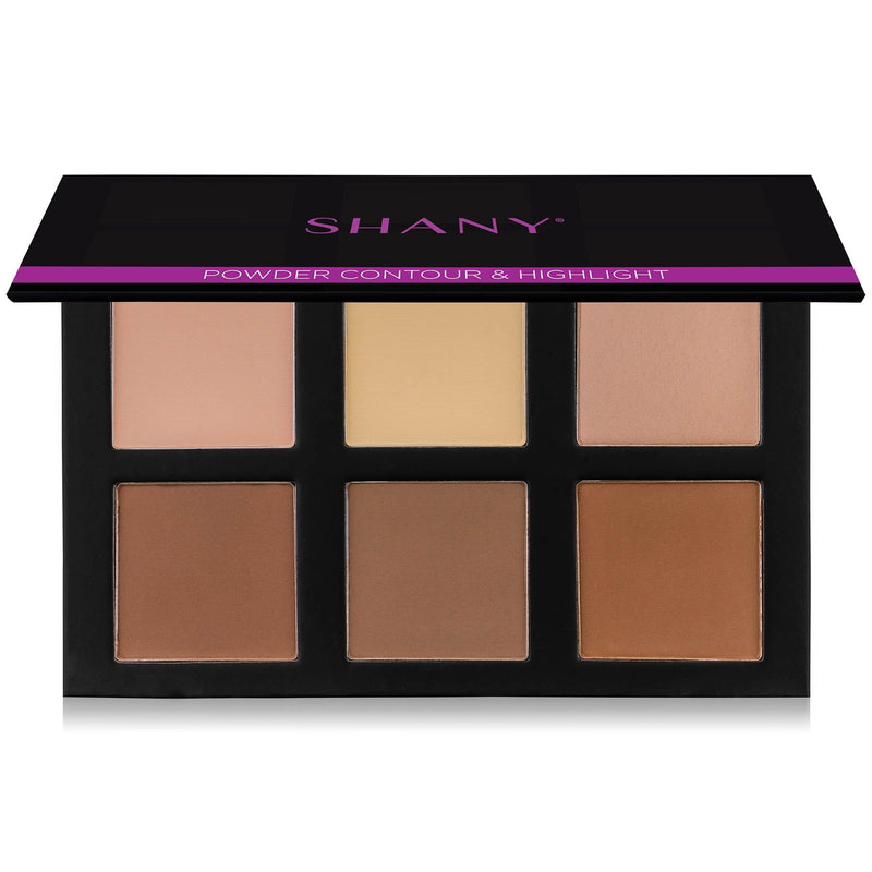 SHANY Powder Contour & Highlight Makeup Palette with Mirror - 6 Color Contour Palette - CONTOUR - SHOP CONTOUR - FACE POWDER - ITEM# SH-4L-3