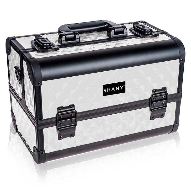 SHANY Premier Fantasy Professional Makeup Train Case Cosmetic Box Portable Makeup Case Organizer Jewelry storage with Locks , 3 Trays , Shoulder Strap, Makeup Brush Holder and Cosmetics Mirror - Snow White - SHOP SNOW WHITE - MAKEUP TRAIN CASES - ITEM# SH-C20-WH