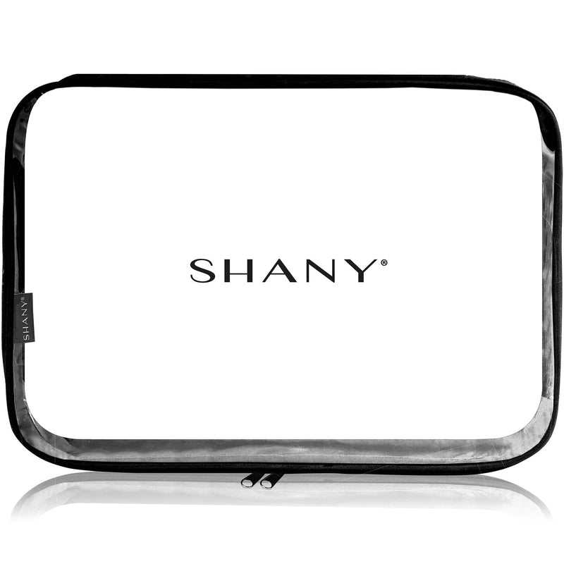 SHANY Cosmetics Large Organizer Pouch - BLACK - BLACK - ITEM# SH-CL006-L-BK - Clear travel makeup cosmetic bags carry Toiletry,PVC Cosmetic tote bag Organizer stadium clear bag,travel packing transparent space saver bags gift,Travel Carry On Airport Airline Compliant Bag,TSA approved Toiletries Cosmetic Pouch Makeup Bags - UPC# 810028461291