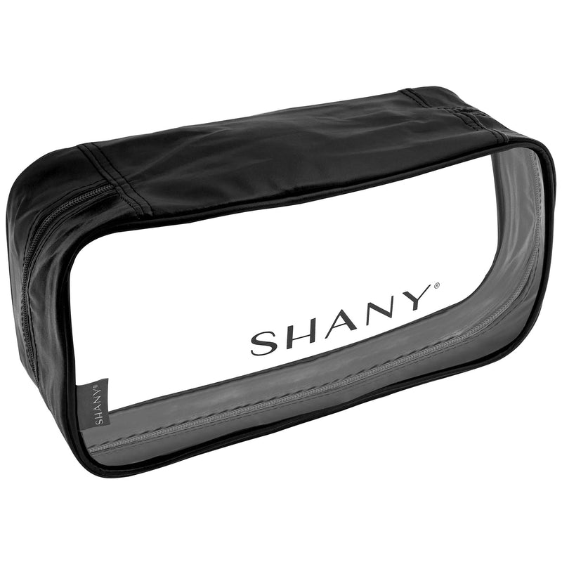 SHANY Clear PVC Cosmetics Medium Organizer Pouch - Transparent Makeup Toiletry Bag - Make Up Storage Bag for Travel - BLACK - SHOP BLACK - TRAVEL BAGS - ITEM# SH-CL006-M-BK
