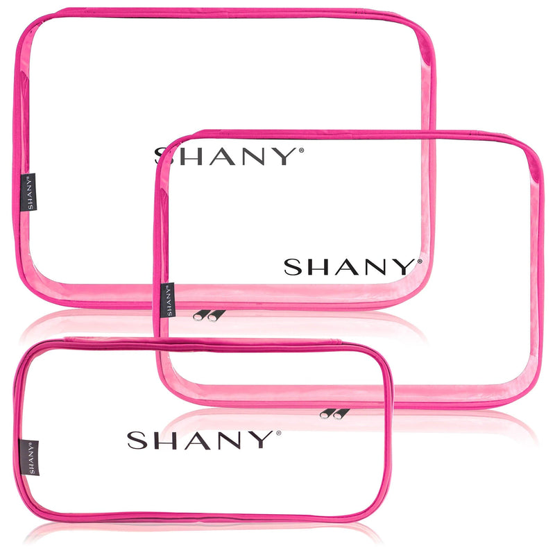 SHANY Cosmetics Makeup Storage & Organizer - Pink - PINK - ITEM# SH-CL006-PK - Clear travel makeup cosmetic bags carry Toiletry,PVC Cosmetic tote bag Organizer stadium clear bag,travel packing transparent space saver bags gift,Travel Carry On Airport Airline Compliant Bag,TSA approved Toiletries Cosmetic Pouch Makeup Bags - UPC# 700645933922