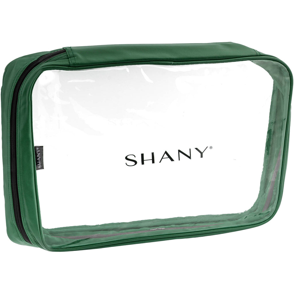 SHANY Clear PVC Cosmetics X-Large Organizer Pouch - Transparent Makeup Toiletry Bag - Make Up Storage Bag for Travel - OLIVE - SHOP OLIVE - TRAVEL BAGS - ITEM# SH-CL006-XL-OL