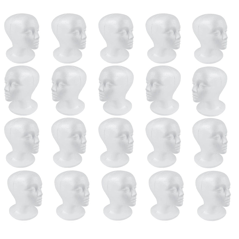SHANY Styrofoam Model Heads ,Hat Wig Foam Mannequin Female Wig Head Stand ,Mannequin Head for wigs , Wig Holder - Round Base , 11 Inches Female Mannequin Head - Two Dozens, 24 Pieces - SHOP 24 - FOAM HEADS - ITEM# SH-FOAM-X24