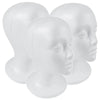 SHANY Styrofoam Model Heads ,Hat Wig Foam Mannequin Female Wig Head Stand ,Mannequin Head for wigs , Wig Holder - Round Base , 11 Inches Female Mannequin Head - 3 Pieces - SHOP 3 - FOAM HEADS - ITEM# SH-FOAM-X3