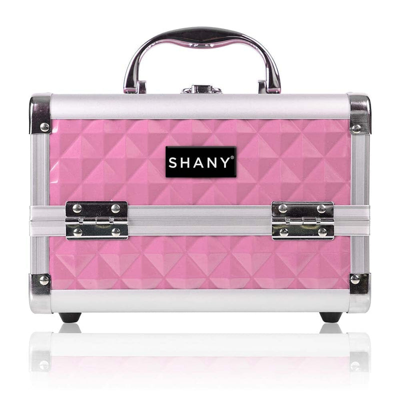 SHANY Chic Makeup Train Case Cosmetic Box Portable Makeup Case Cosmetics Beauty Organizer Jewelry storage with Locks , Multi trays Makeup Storage Box with Makeup Mirror - Polite PINK - SHOP PINK - MAKEUP TRAIN CASES - ITEM# SH-M1001-PK