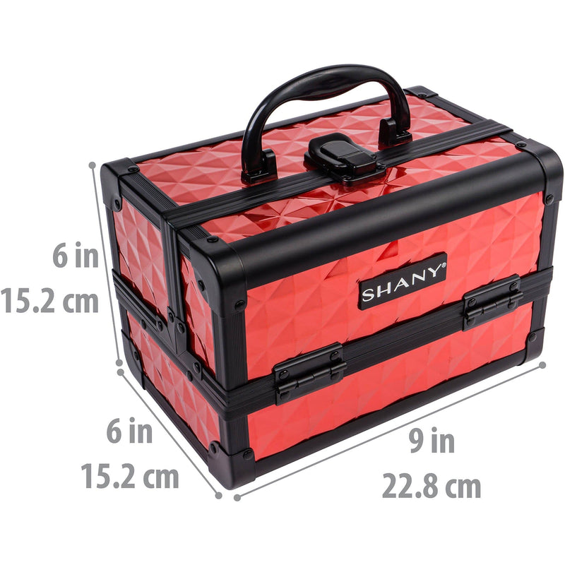 SHANY Makeup Train Case W/ Mirror - Ruby Red - RUBY RED - ITEM# SH-M1001-RD - Best seller in cosmetics MAKEUP TRAIN CASES category
