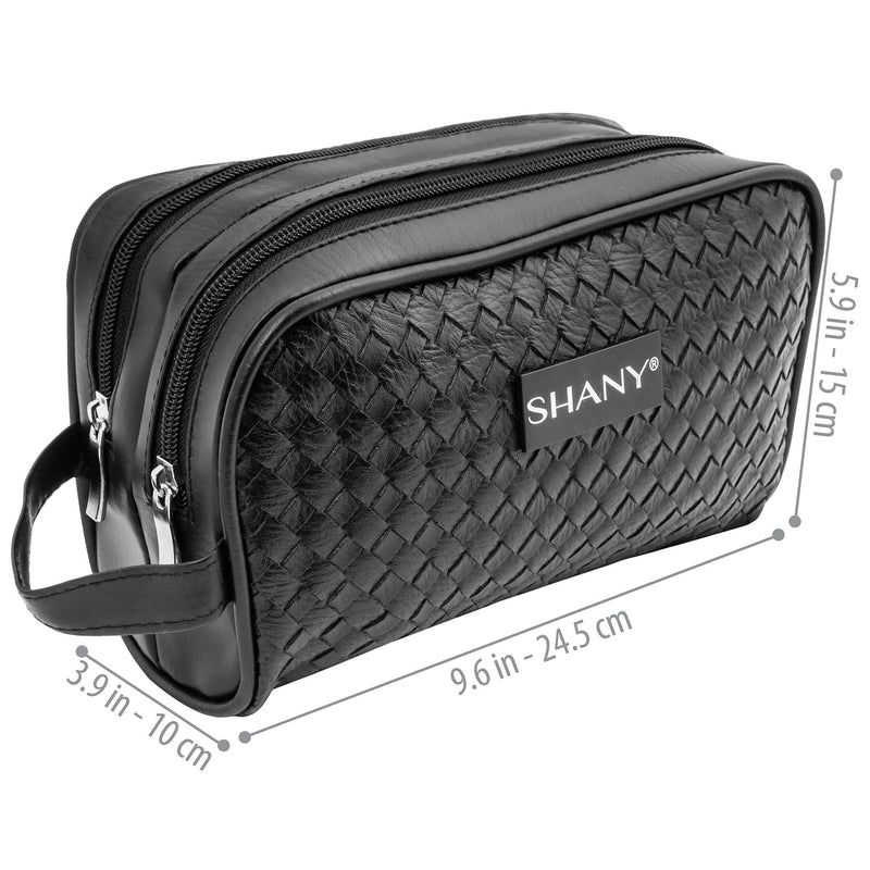 SHANY Unisex Toiletry Travel Dopp Kit - Black Faux - BLACK FAUX - ITEM# SH-NT1003-BK - Best seller in cosmetics TRAVEL BAGS category