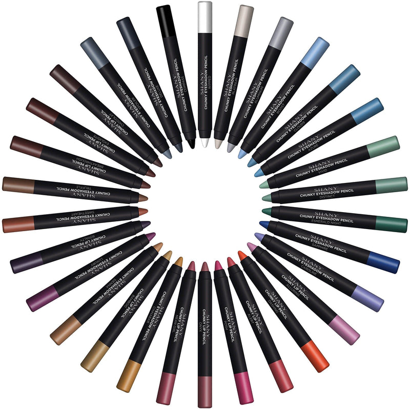 SHANY Chunky Eyeshadow Pencils Lip Liner, Eyeliner, Eye Pencils - Multi-Use Chunky Pencils for Eye Shadow, Lip Makeup, Lipstick with Vitamin E and Aloe Vera - Premium Packaging - Set of 30 Colors - SHOP  - EYELINER - ITEM# SH-P003