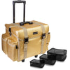 SHANY Makeup Artist Soft Rolling Trolley Cosmetic Case with Free Set of Mesh Bag Makeup Organizer - Travel Rolling Makeup Bag - Gold Medal - SHOP GOLD MEDAL - ROLLING MAKEUP CASES - ITEM# SH-P40-GL