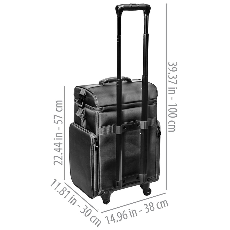 SHANY Soft Rolling Makeup Trolley Case - BLACK - BLACK - ITEM# SH-P80-BK - Best seller in cosmetics ROLLING MAKEUP CASES category