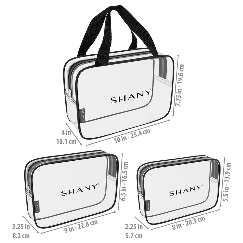 SHANY Clear Toiletry and Makeup Organizer  Bag Set -  - ITEM# SH-PC22-BK - Best seller in cosmetics TRAVEL BAGS category