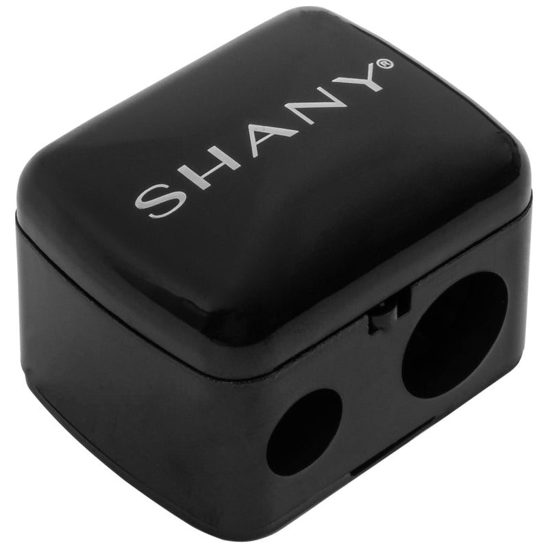 SHANY Cosmetic Pencil Sharpener - Eyeliner and Lip Pencil Dual Sharpener with Removable Lid for Traditional and Jumbo Pencils - SHOP  - SHARPENER - ITEM# SH-SHARP-BK