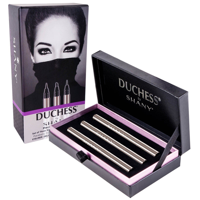 DUCHESS by SHANY - Set of 3 Black Waterproof Liquid Eyeliners with Paraben-free Formula and Aloe Vera - Precision Collection - SHOP  - EYELINER - ITEM# SH-LQEYE-SET01