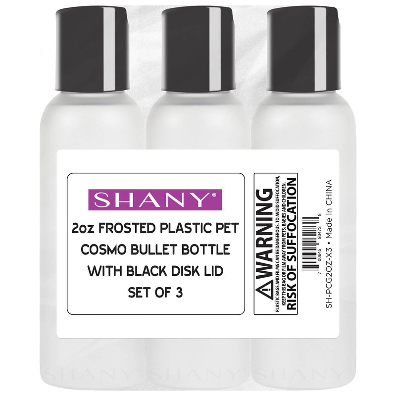 SHANY Frosted Travel-ready Bottle 2-ounce - 3 x 2 OZ - ITEM# SH-PCG2OZ-X3 - Refillable cosmetic containers empty clear spray,Travel size bottle hair beauty leak proof perfume,Empty clear spray refillable travel size bottles,empty foundation bottle jar lipgloss tube empty,Liquid mini makeup oil small smart jar organizer - UPC# 700645934738