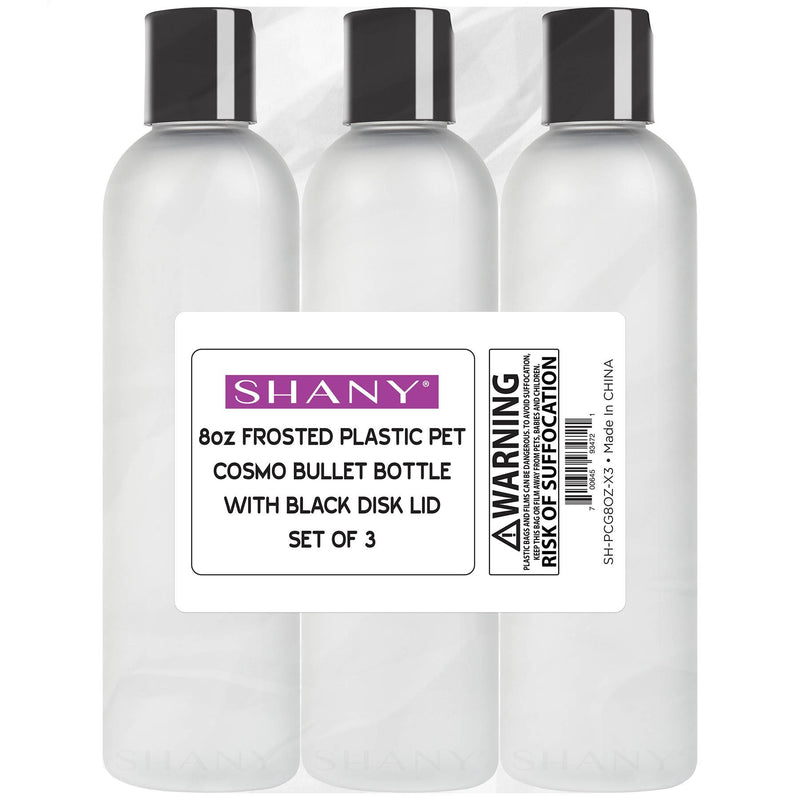 SHANY Frosted Travel-ready Bottle 8-ounce - 3 x 8 OZ - ITEM# SH-PCG8OZ-X3 - Refillable cosmetic containers empty clear spray,Travel size bottle hair beauty leak proof perfume,Empty clear spray refillable travel size bottles,empty foundation bottle jar lipgloss tube empty,Liquid mini makeup oil small smart jar organizer - UPC# 700645934721