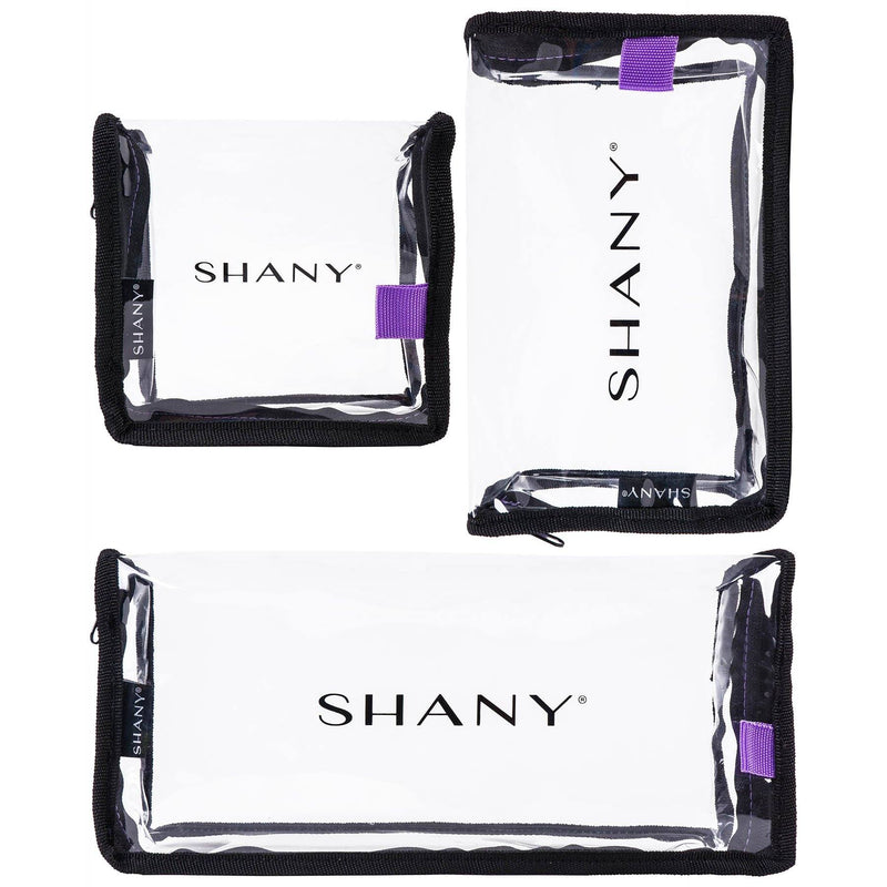 SHANY Traveling Makeup Artist Makeup Bag Set -  - ITEM# SH-PC14-BK - Clear travel makeup cosmetic bags carry Toiletry,PVC Cosmetic tote bag Organizer stadium clear bag,travel packing transparent space saver bags gift,Travel Carry On Airport Airline Compliant Bag,TSA approved Toiletries Cosmetic Pouch Makeup Bags - UPC# 700645941798