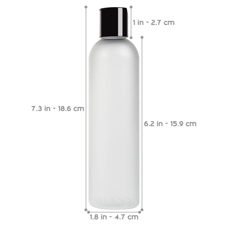 SHANY Frosted Travel-ready Bottle 8-ounce - 6 x 8 OZ - ITEM# SH-PCG8OZ-X6 - Best seller in cosmetics CONTAINERS category