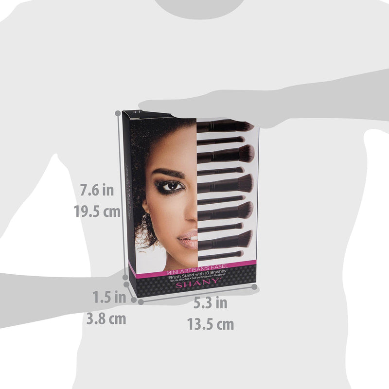 SHANY Mini Artisan’s Easel Brush Set - Black - BLACK - ITEM# SH-BR0010-BK - Best seller in cosmetics BRUSH SETS category
