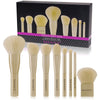 SHANY Gold Getter Cosmetics Brush Set – Premium Travel Makeup Brush Kit with Chrome Finish - Includes Portable Canvas Brush Holder Tote and Bonus Kabuki Brush - 7 PCS - SHOP  - BRUSH SETS - ITEM# SH-BR8001