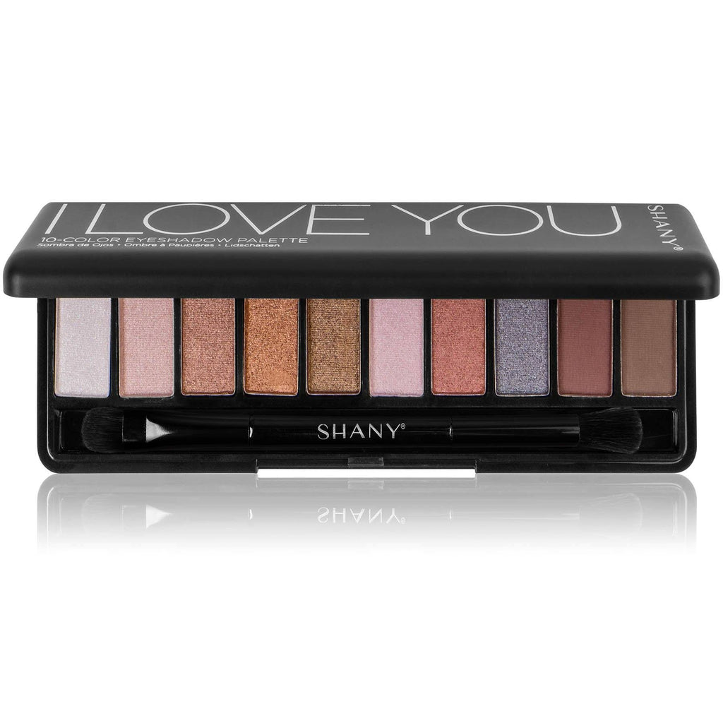 SHANY I LOVE YOU Travel Eyeshadow Palette - 10 Nude Eye shadows in Mini Makeup Palette with Blendable Matte and Shimmer Shades and Mirror - SHOP I LOVE YOU - EYE SHADOW - ITEM# SH-ES400-A