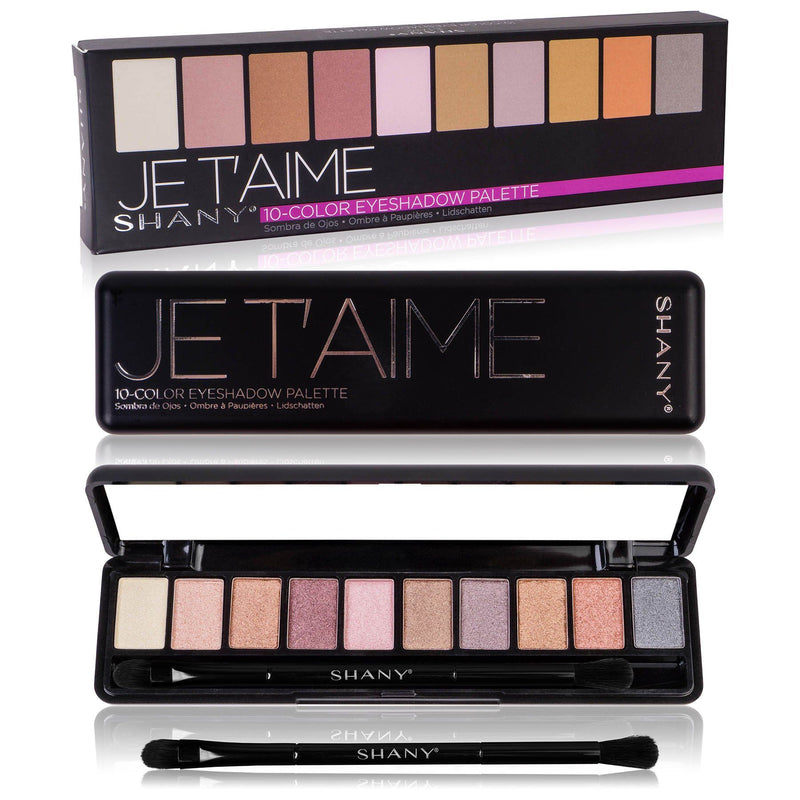 SHANY Je Taime Mini Eyeshadow Palette - JE T'AIME - ITEM# SH-ES400-B - Eyeshadow palette glitter color shimmer smoky girl,Glossy natural makeup sparkly cream waterproof,eye color face makeup beauty glazed eyeshadow set,Organic long lasting smudge proof glow powder kit,Woman applicator cosmetic styles professional gel - UPC# 810028460379
