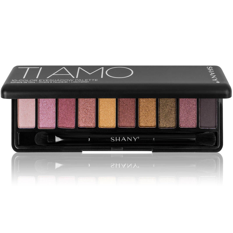 SHANY TI AMO Travel Eyeshadow Palette - 10 Neutral Eye shadows in Mini Makeup Palette with Blendable Matte and Shimmer Shades and Mirror - SHOP TI AMO - EYE SHADOW - ITEM# SH-ES400-D
