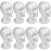 SHANY Styrofoam Model Heads - Professional Hat and Wig White Foam Mannequin - 12 Inches  Female Practice Head with Base Stand - 8 PC - SHOP 8PC - FOAM HEADS - ITEM# SH-FOAM13-8PC