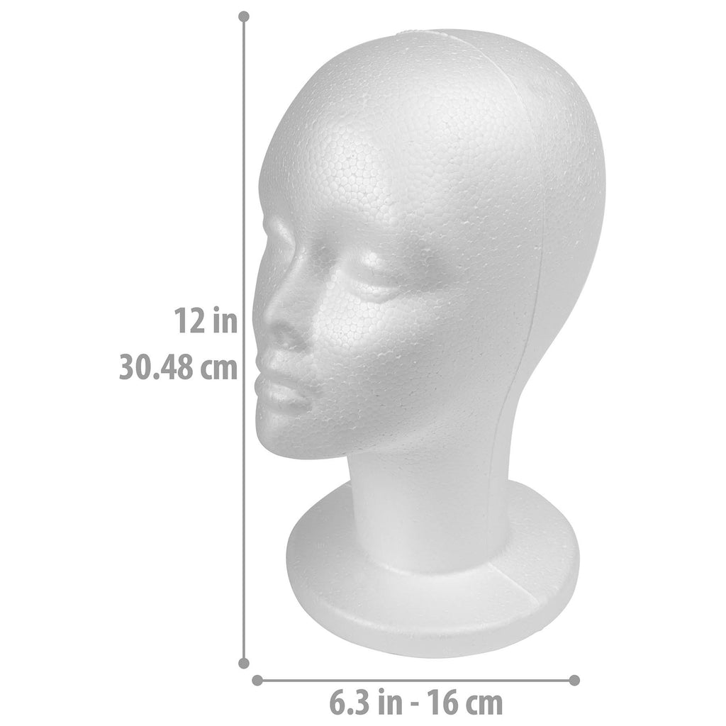 SHANY Styrofoam  12 Inches  Model Head -  - ITEM# SH-FOAM13-PARENT - Costume wig styrofoam head mannequin display front,women practice head training head female head foam,Cosmetology kit hairdressing exhibitor doll female,Professional training extension model styling bald,Makeup artist students personal accessories hat - UPC# 700645936466