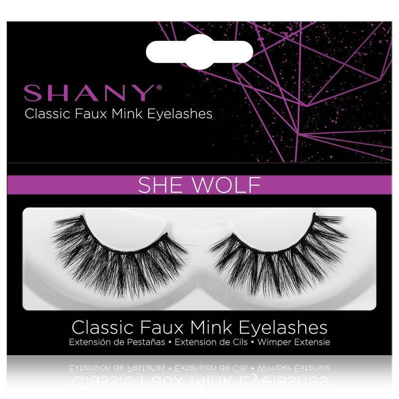 SHANY Classic Faux Mink Eyelashes - Durable Single Pair 3D Reusable Fluffy and Soft Strip Lash with Medium Volume  - SHE WOLF - SHOP SHE WOLF - BROWS & LASHES - ITEM# SH-LASH111