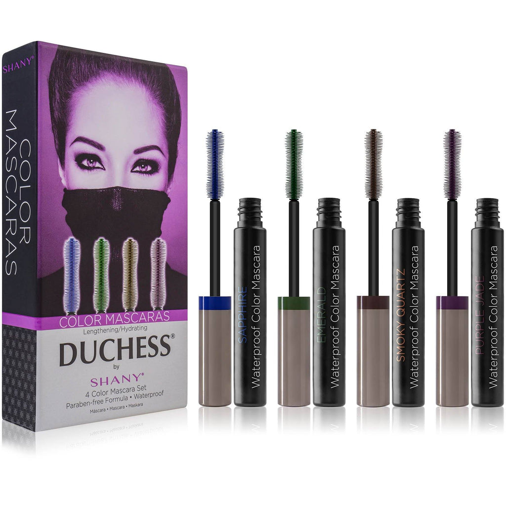 DUCHESS by SHANY 4-Piece Water Proof Color Mascara Set - Lengthening and Hydrating Paraben-Free Mascaras in Blue, Green, Brown and Purple Shades - SHOP  - MASCARA - ITEM# SH-MAS-2