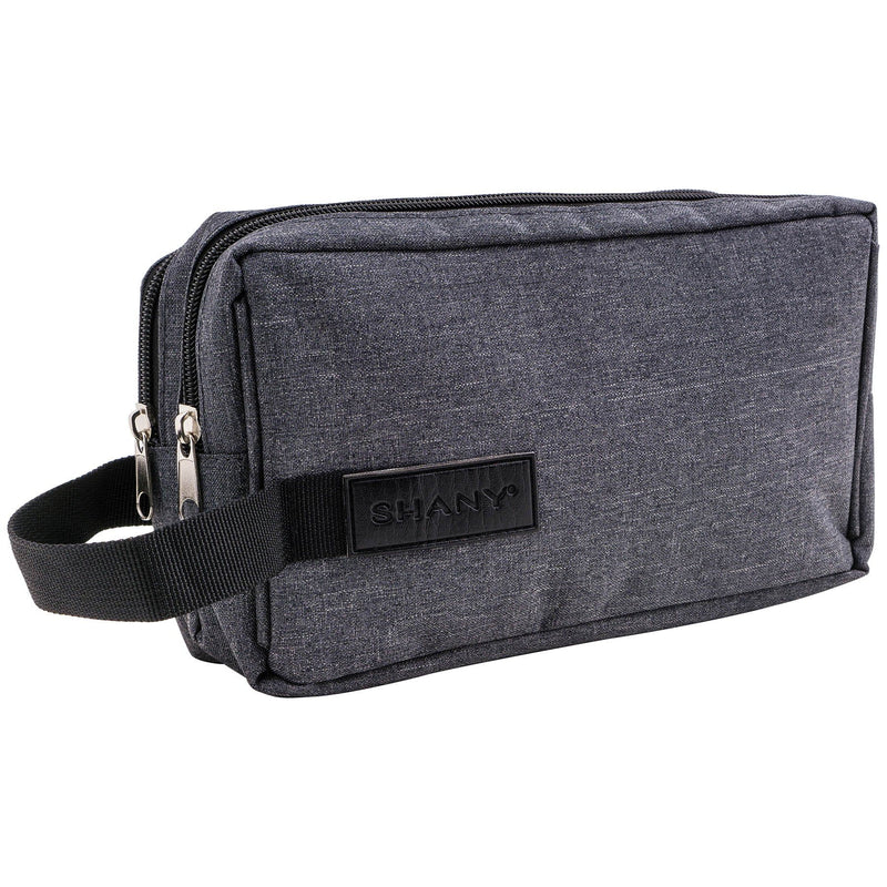 SHANY Portable Toiletry Bag Organizer Dopp Kit - Gray -  - ITEM# SH-NT1002-GY - mens toiletry travel bag Canvas Vintage Dopp Kit,Travel makeup women girls train case box storage,Shaving Grooming bag storage bag toiletry bag TSA,Portable Shaving Bag gift for men him father son,Large small hanging compartment professional kits - UPC# 700645941774