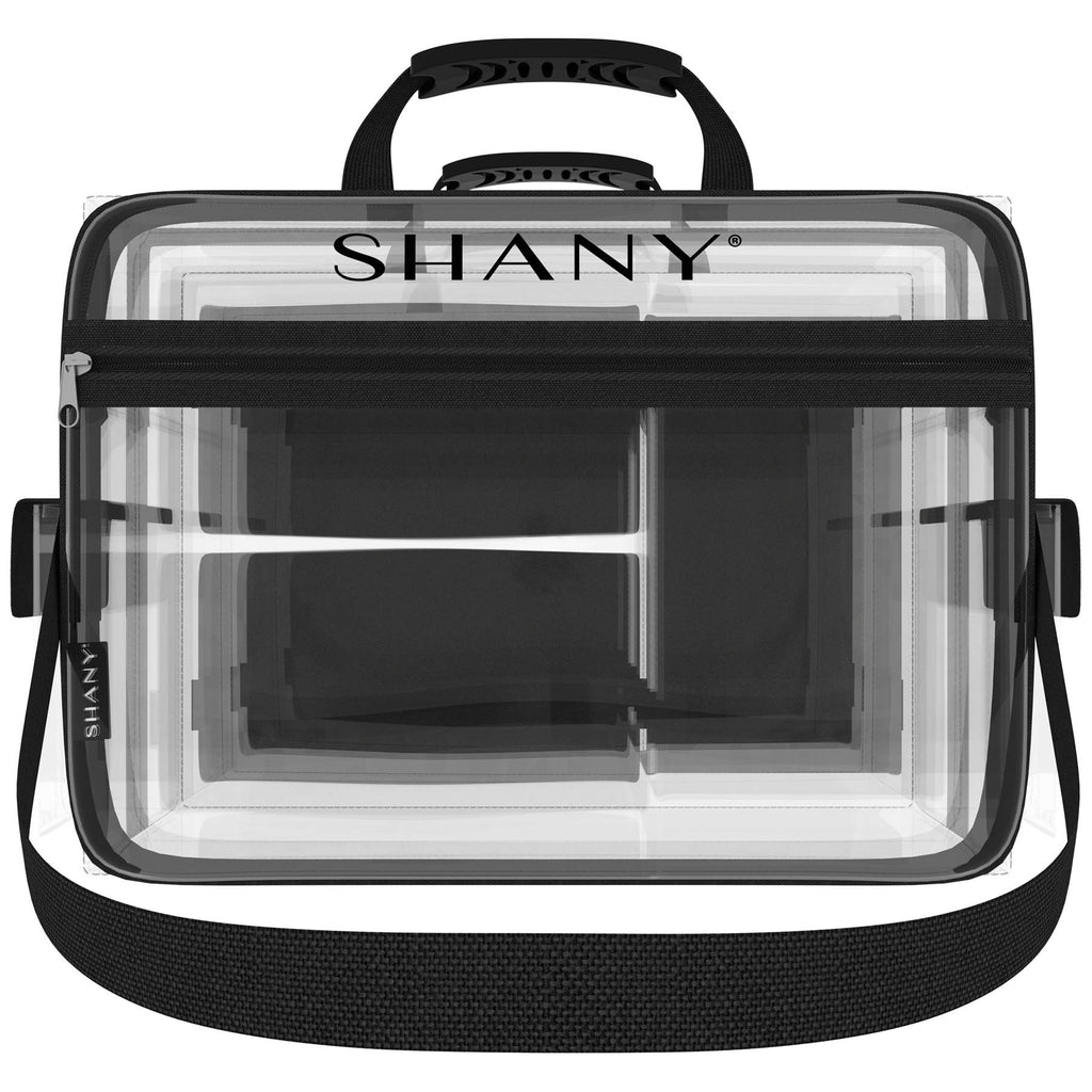 SHANY Clear Traveling Makeup Artist and storage Bag -  - ITEM# SH-PC13-BK - Clear travel makeup cosmetic bags carry Toiletry,PVC Cosmetic tote bag Organizer stadium clear bag,travel packing transparent space saver bags gift,Travel Carry On Airport Airline Compliant Bag,TSA approved Toiletries Cosmetic Pouch Makeup Bags - UPC# 700645941743