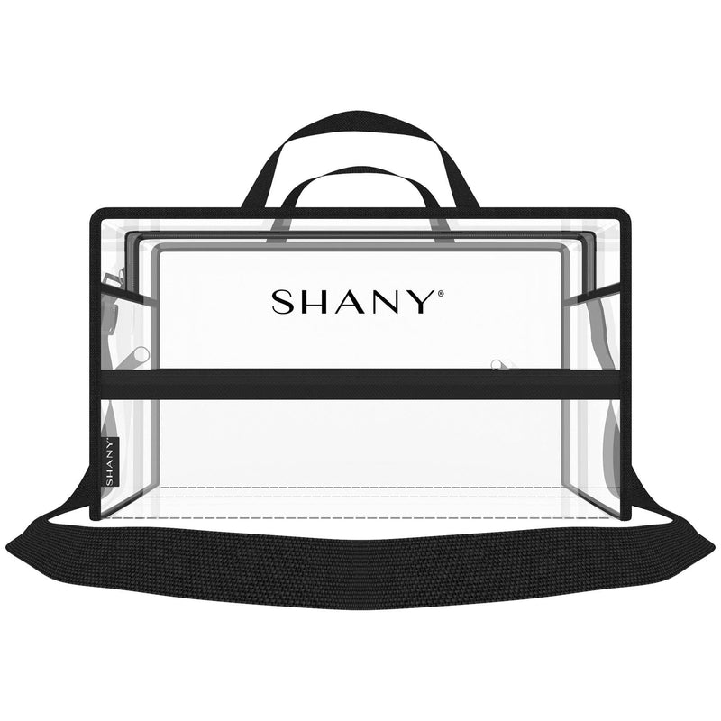 SHANY Clear PVC Water-Resistant Travel Tote Bag -  - ITEM# SH-PC16-BK - Clear travel makeup cosmetic bags carry Toiletry,PVC Cosmetic tote bag Organizer stadium clear bag,travel packing transparent space saver bags gift,Travel Carry On Airport Airline Compliant Bag,TSA approved Toiletries Cosmetic Pouch Makeup Bags - UPC# 700645933861